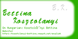 bettina kosztolanyi business card